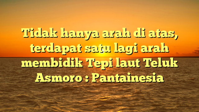 Tidak hanya arah di atas, terdapat satu lagi arah membidik Tepi laut ...